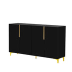 Un meuble de rangement de luxe léger au fini lustré, réglable, adapté au salon, au bureau, au couloir.
