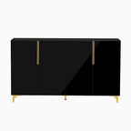 Un meuble de rangement de luxe léger au fini lustré, réglable, adapté au salon, au bureau, au couloir.
