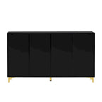 Un meuble de rangement de luxe léger au fini lustré, réglable, adapté au salon, au bureau, au couloir.