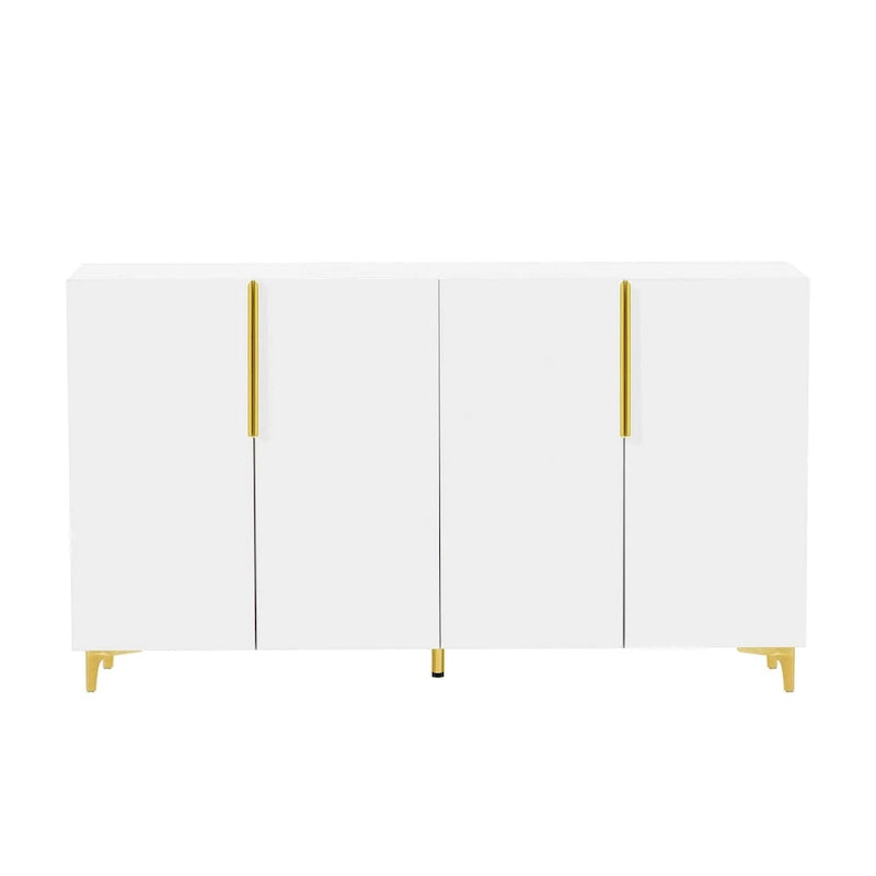 Un meuble de rangement de luxe léger au fini lustré, réglable, adapté au salon, au bureau, au couloir.