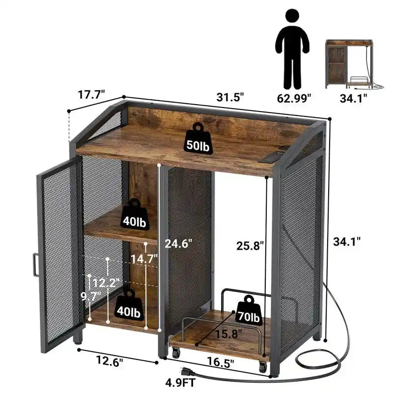 Classeurs de bureau à 3 niveaux - 16,5P x 31,5L x 34H