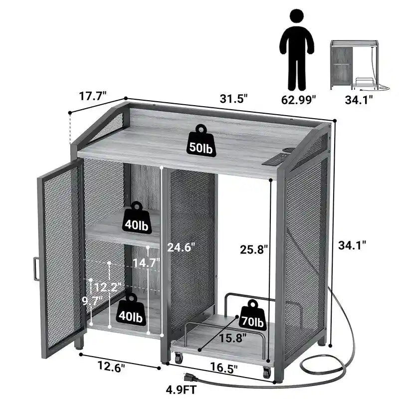 Classeurs de bureau à 3 niveaux - 16,5P x 31,5L x 34H