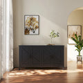 Meuble de rangement avec 4 portes et 4 étagères ouvertes, Buffet autoportant, Meuble de rangement pour entrée, chambre ou bureau