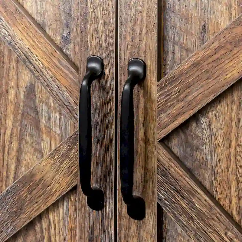 Meuble de rangement avec 4 portes et 4 étagères ouvertes, Buffet autoportant, Meuble de rangement pour entrée, chambre ou bureau