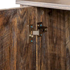 Meuble de rangement avec 4 portes et 4 étagères ouvertes, Buffet autoportant, Meuble de rangement pour entrée, chambre ou bureau