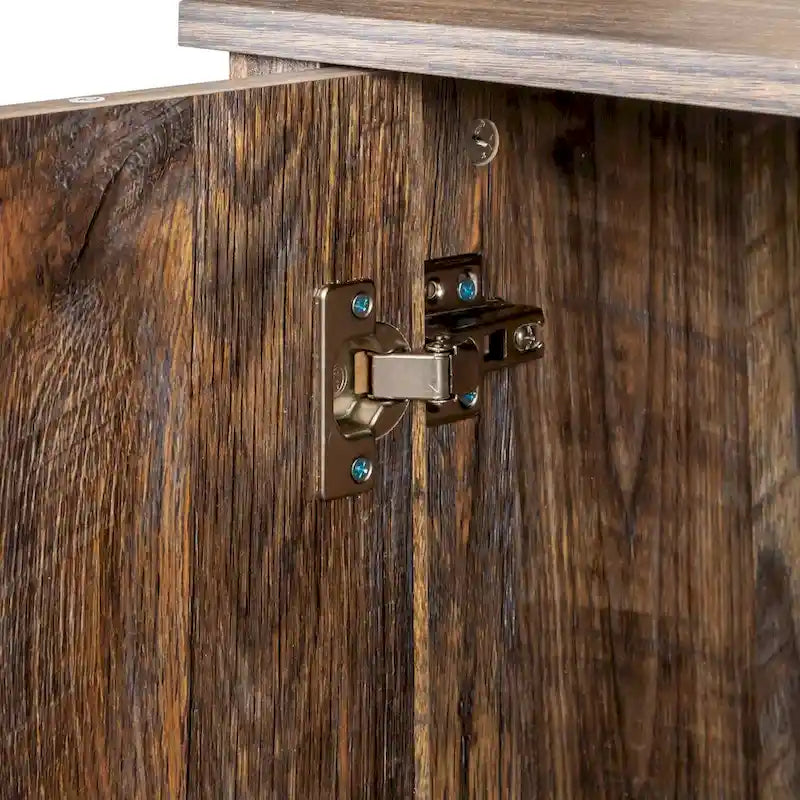 Meuble de rangement avec 4 portes et 4 étagères ouvertes, Buffet autoportant, Meuble de rangement pour entrée, chambre ou bureau