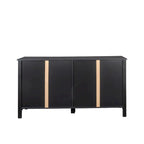 Meuble de rangement avec 4 portes et 4 étagères ouvertes, Buffet autoportant, Meuble de rangement pour entrée, chambre ou bureau