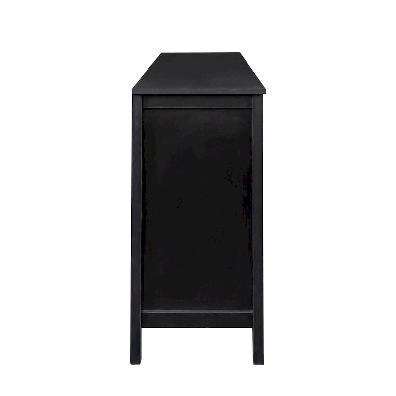 Meuble de rangement avec 4 portes et 4 étagères ouvertes, Buffet autoportant, Meuble de rangement pour entrée, chambre ou bureau