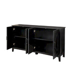 Meuble de rangement avec 4 portes et 4 étagères ouvertes, Buffet autoportant, Meuble de rangement pour entrée, chambre ou bureau