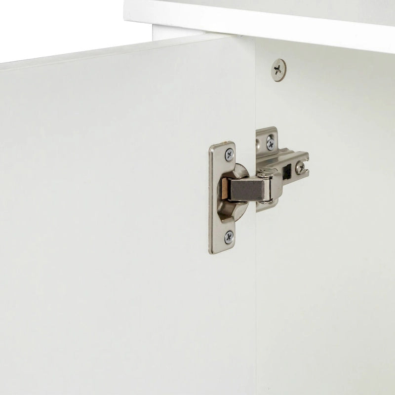 Meuble de rangement avec 4 portes et 4 étagères ouvertes, Buffet autoportant, Meuble de rangement pour entrée, chambre ou bureau