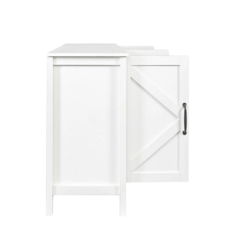 Meuble de rangement avec 4 portes et 4 étagères ouvertes, Buffet autoportant, Meuble de rangement pour entrée, chambre ou bureau