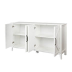 Meuble de rangement avec 4 portes et 4 étagères ouvertes, Buffet autoportant, Meuble de rangement pour entrée, chambre ou bureau