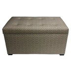 Banc de rangement capitonné de style transitoire