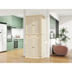 Armoire 4 portes 1 tiroir, avec 4 étagères intérieures réglables, meuble de rangement