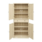 Armoire 4 portes 1 tiroir, avec 4 étagères intérieures réglables, meuble de rangement