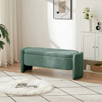 Ottoman 3D Lamb Fleece Fabric Storage Bench w/ Large Storage Space