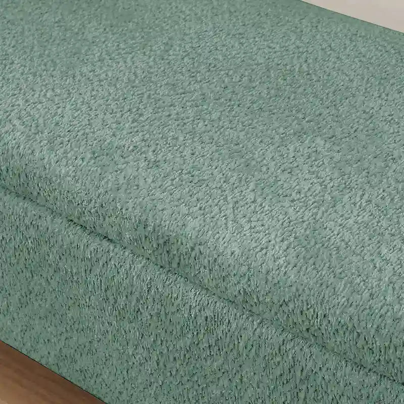 Banc de rangement ottoman en tissu polaire d'agneau 3D avec grand espace de rangement