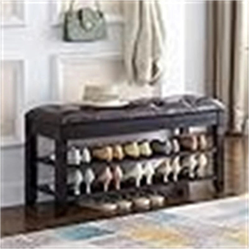 Banc de rangement pour chaussures avec coussin – 39,4P x 13,8L x 18,9H