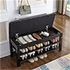 Banc de rangement pour chaussures avec coussin – 39,4P x 13,8L x 18,9H