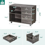 Classeur mobile latéral à 3 tiroirs (39,6 cm P x 88,9 cm L x 65 cm H)