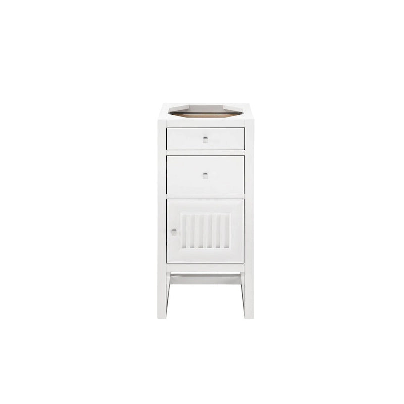 Meuble bas à 15 tiroirs et porte, blanc brillant