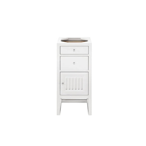Meuble bas à 15 tiroirs et porte, blanc brillant