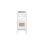 Meuble bas à 15 tiroirs et porte, blanc brillant
