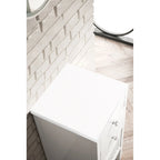 Meuble bas à 15 tiroirs et porte, blanc brillant