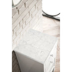 Meuble bas à 15 tiroirs et porte, blanc brillant