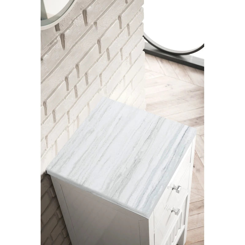 Meuble bas à 15 tiroirs et porte, blanc brillant