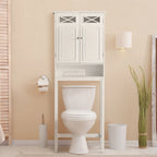Meuble de rangement WC blanc (20x63x172 cm)
