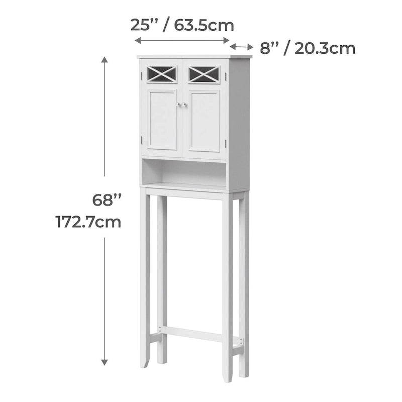 Meuble de rangement WC blanc (20x63x172 cm)