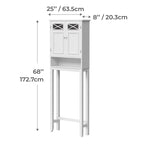 Meuble de rangement WC blanc (20x63x172 cm)
