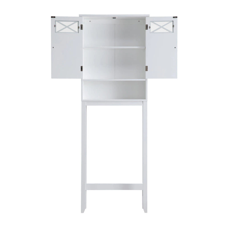 Meuble de rangement WC blanc (20x63x172 cm)