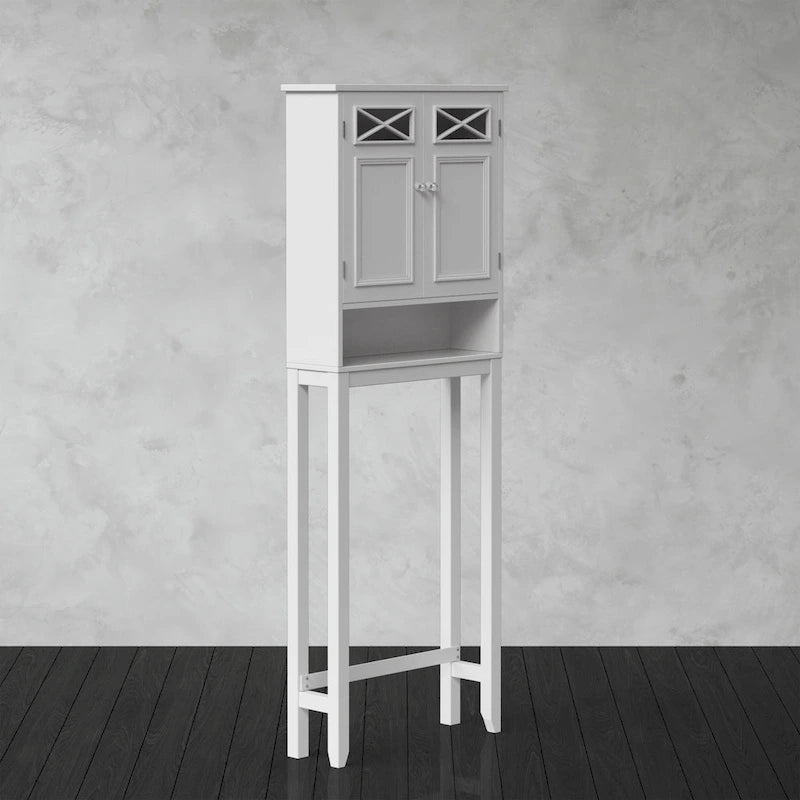 Meuble de rangement WC blanc (20x63x172 cm)