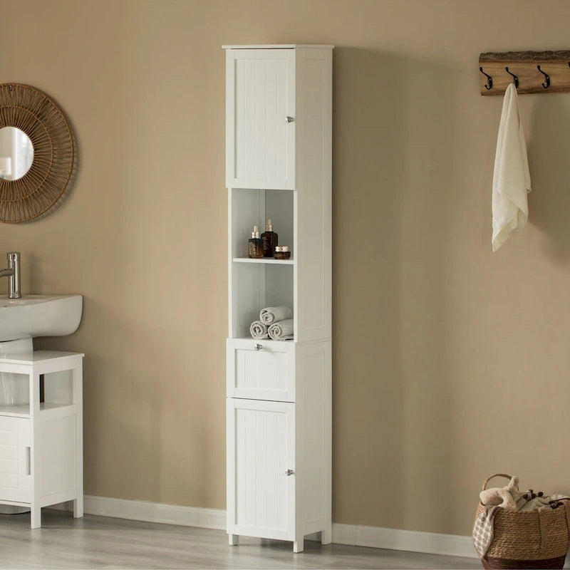 Meuble de rangement haut blanc pour salle de bain