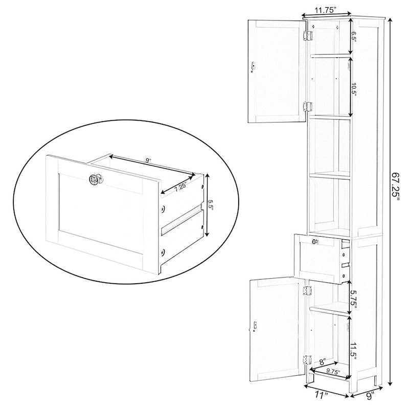 Meuble de rangement haut blanc pour salle de bain