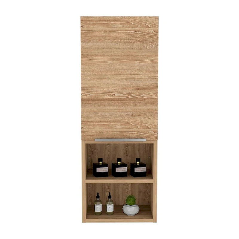 Armoire à pharmacie, deux étagères intérieures, finition pin, haute qualité et durable