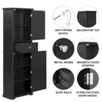 Armoire de salle de bain haute sur pied avec tiroir