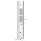Meuble de rangement haut pour salle de bain, Meuble de toilette étroit avec étagères réglables