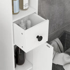 Meuble de rangement haut pour salle de bain, Meuble de toilette étroit avec étagères réglables