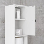 Meuble de rangement haut pour salle de bain, Meuble de toilette étroit avec étagères réglables