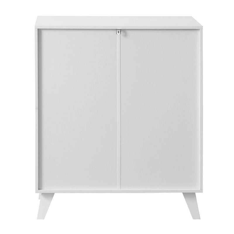 Meuble de rangement de salle de bain moderne avec 2 portes vitrées