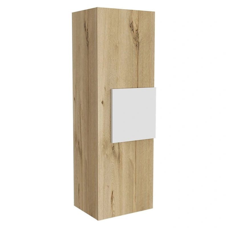 Armoire à pharmacie une porte avec 3 étagères, blanc/chêne clair