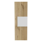 Armoire à pharmacie une porte avec 3 étagères, blanc/chêne clair