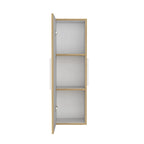 Armoire à pharmacie une porte avec 3 étagères, blanc/chêne clair