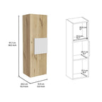 Armoire à pharmacie une porte avec 3 étagères, blanc/chêne clair