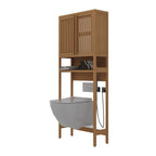 Étagère de rangement de toilette naturelle pour salle de bain indépendante