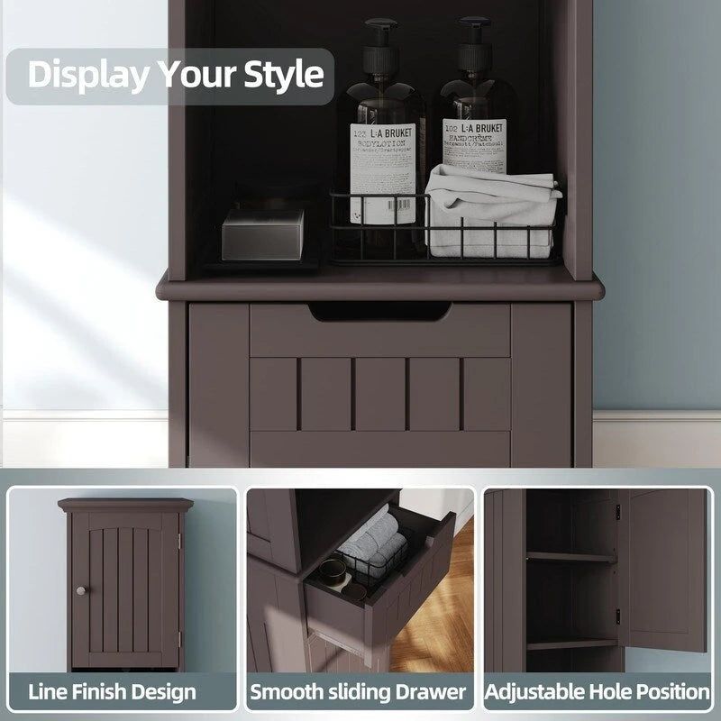Meuble de rangement haut de salle de bain de 67 po - 11.81P x 15.7L x 66.9H