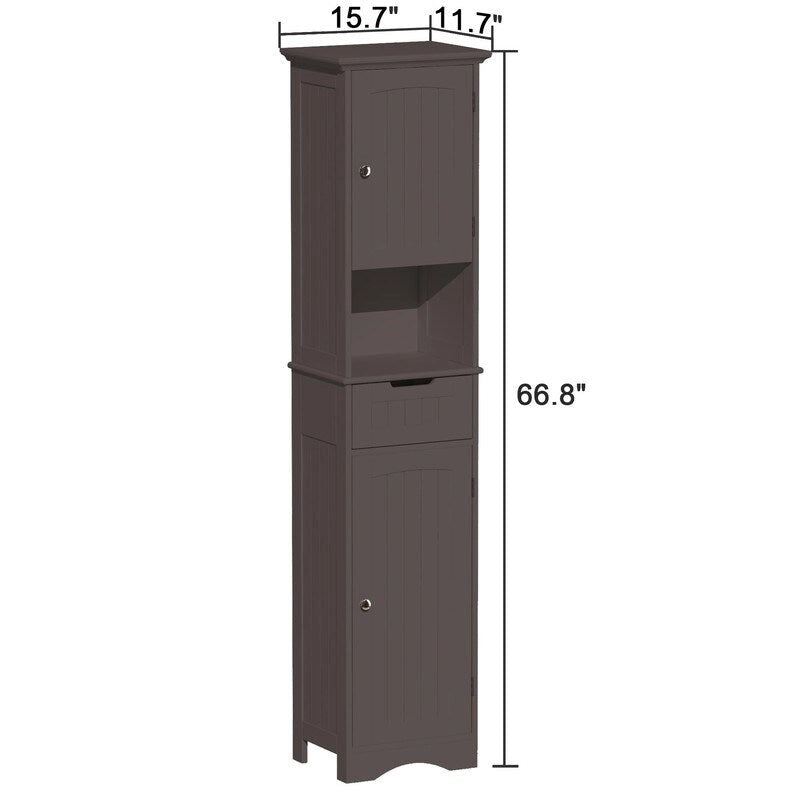 Meuble de rangement haut de salle de bain de 67 po - 11.81P x 15.7L x 66.9H